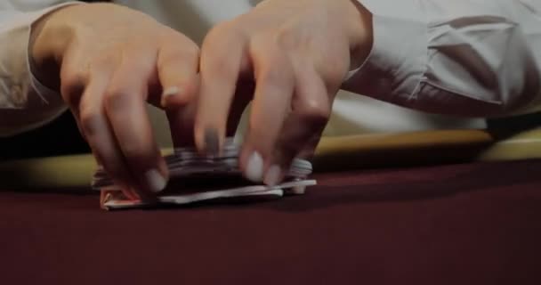 Casino Verteilung Von Spielkarten — Stockvideo