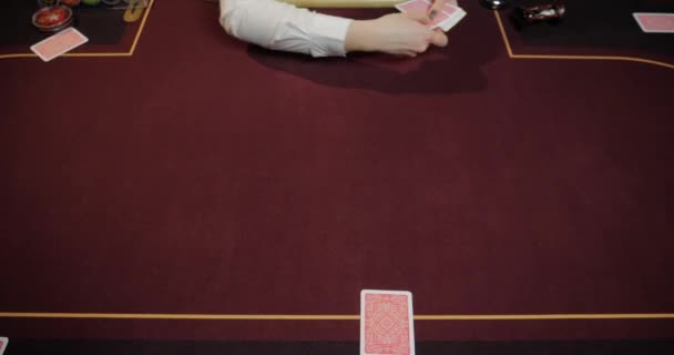 Casino Distribuição Cartas Jogo — Vídeo de Stock