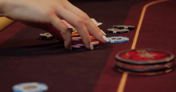 Mesa Casino Ficha Apuesta — Vídeos de Stock