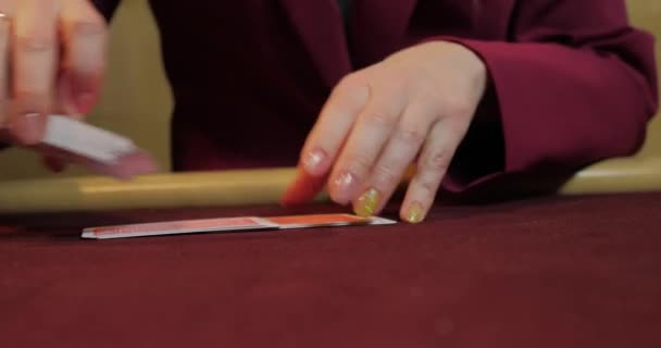 Tavolo Casinò Bordeaux Distribuzione Carte — Video Stock