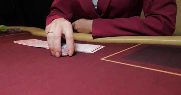 赌场桌 投注筹码 — 图库视频影像