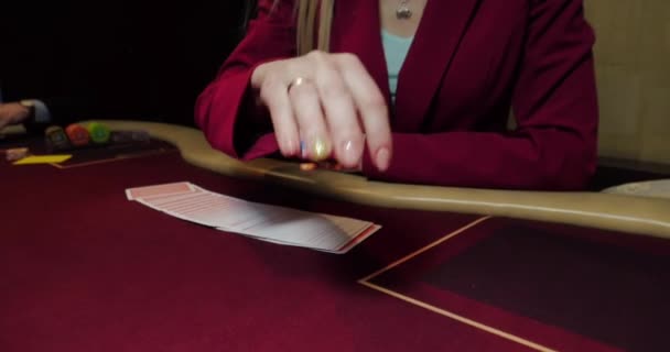 Casino Juego Cartas Fichas — Vídeos de Stock