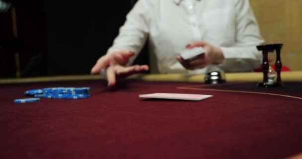 Casino Card Game Chips — Stock Video