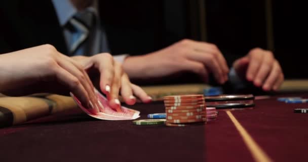 Casino Distributie Van Gaming Chips — Stockvideo
