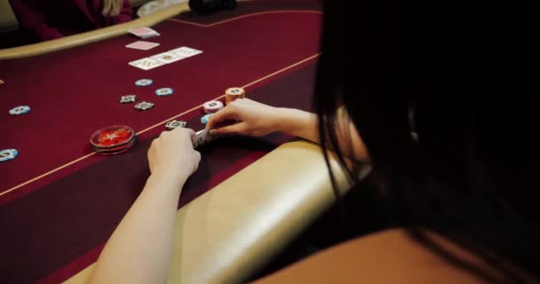 カジノ カードゲーム チップ — ストック動画