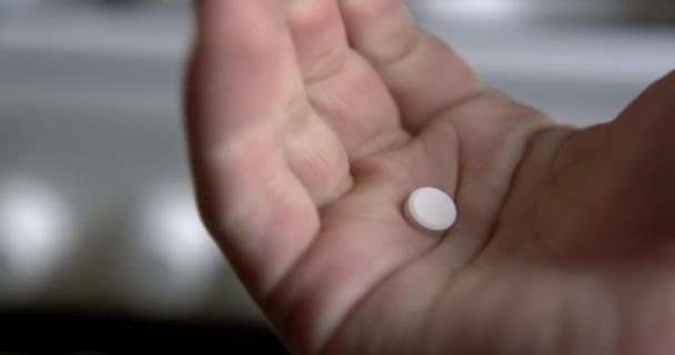 White Pills Hand — Stock Video