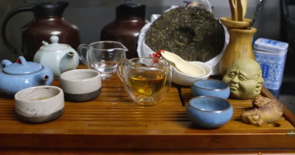 Tea Ceremony Bamboo Background — Stock Video