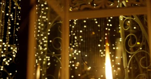 Decorazioni Serali Candele Luci — Video Stock