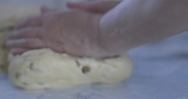 Impastare Pasta Sul Tavolo — Video Stock