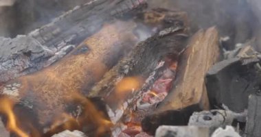 Kömür, ızgara, duman, ateş