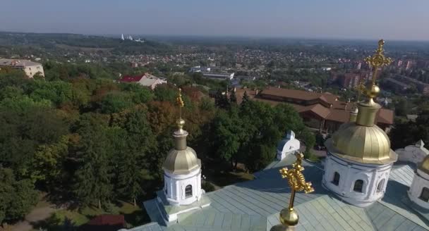 Krajina Architektura Kostel Střelba Helikoptéry — Stock video