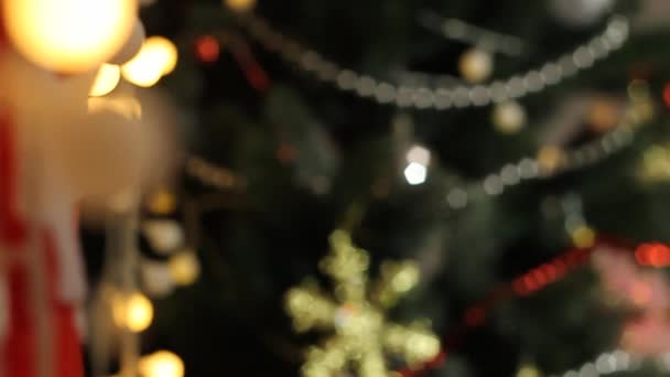 Vacaciones Año Nuevo Llama Vela Cámara Lenta — Vídeo de stock