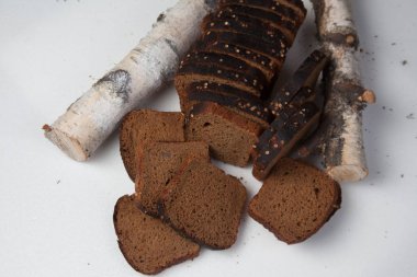 Dilimlenmiş kahverengi ekmek arka plan