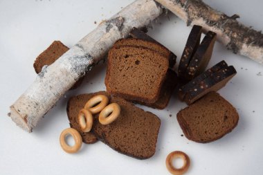 Dilimlenmiş kahverengi ekmek arka plan