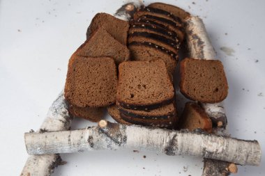 Dilimlenmiş kahverengi ekmek arka plan