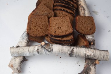 Dilimlenmiş kahverengi ekmek arka plan