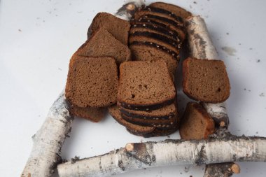 Dilimlenmiş kahverengi ekmek arka plan