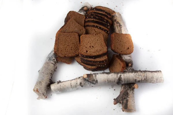 Dilimlenmiş kahverengi ekmek arka plan