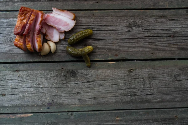 Snacks Sobre Fondo Madera — Foto de Stock