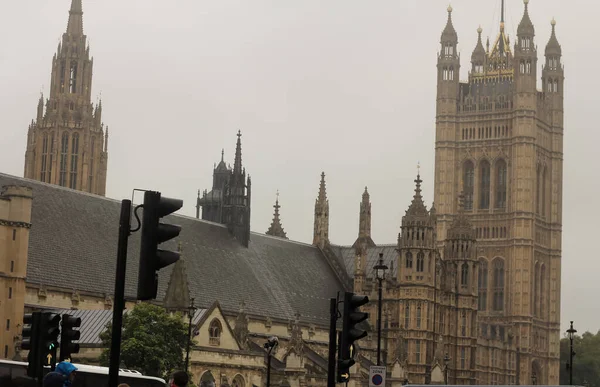 London London England Großbritannien Mai 2020 Verregnete Straßen Westminster Palast — Stockfoto