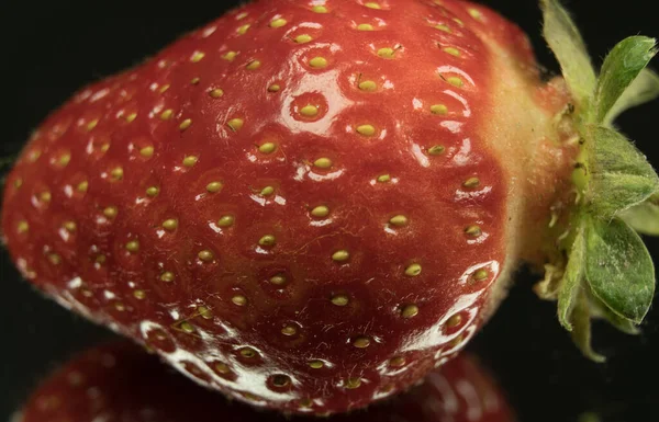 Erdbeeren Aus Nächster Nähe Sichtbare Struktur Und Kleine Details Kleine — Stockfoto