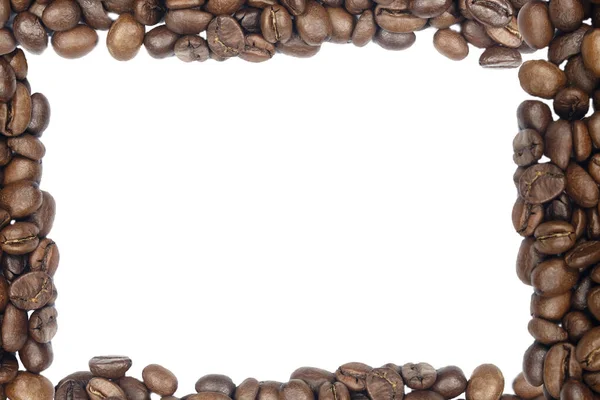 Caffè Torrefatto Fagioli Sfondo Texture Isolata Sfondo Bianco Con Spazio — Foto Stock