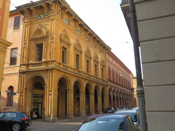 Bologna Centro Città Con Edifici Ornati Portici — Foto Stock