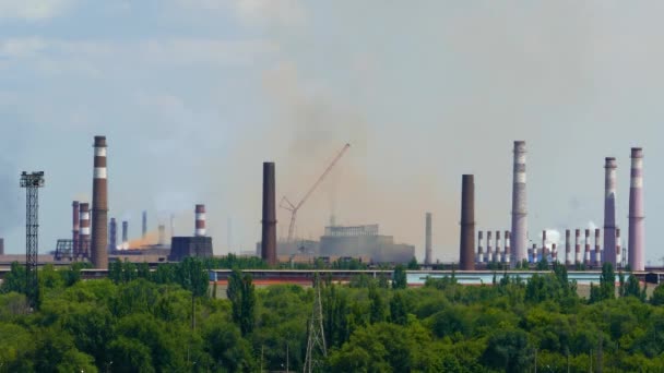 Producția Metalurgică Plante Ecologie Metalică Fier — Videoclip de stoc