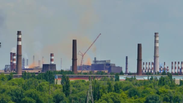 Metallurgische Fabriek Productie Van Ijzer Metalen Ecologie — Stockvideo