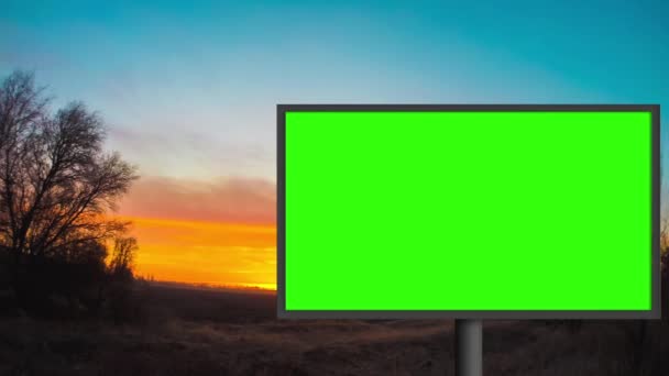 Billboard Zeleným Plátnem — Stock video