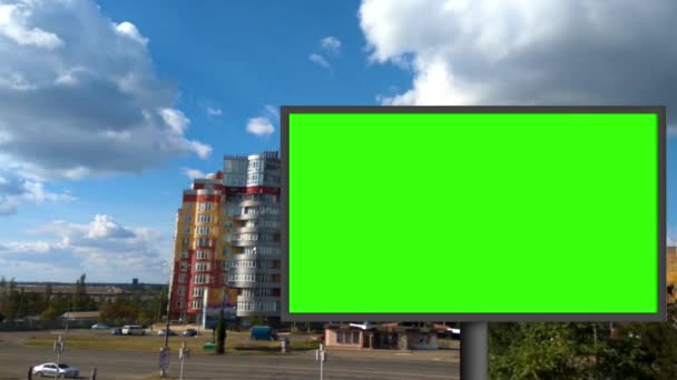 Plakatwand Mit Grünem Bildschirm — Stockvideo