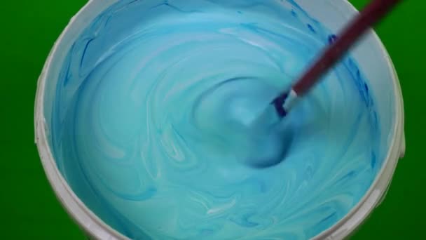 Mixing Bucket Water Based Paint — 图库视频影像