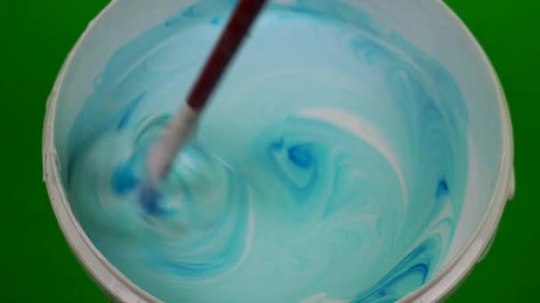 Mixing Bucket Water Based Paint — 图库视频影像
