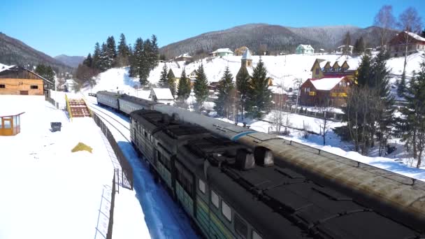 Passenger Train Mountains — Stock Video