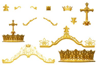 Beyaz bir arka plan üzerinde izole altın ayrıntılı