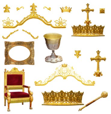 Beyaz bir arka plan üzerinde izole altın ayrıntılı