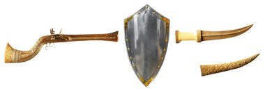 Beyaz arka plan üzerinde izole silah