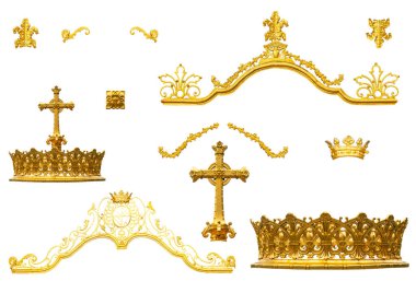 Kraliyet tacı tahtı altın izole