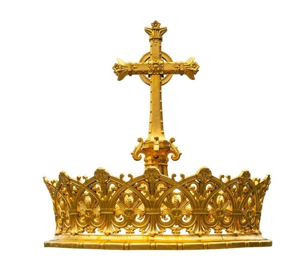 Isolated Crown Gold Details White Background — Stock Photo, Image