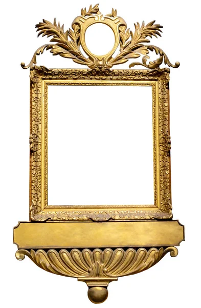 altın resim çerçevesi beyaz arkaplanda izole edildi