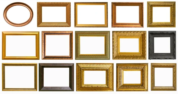 Picture Frames Collection Set Isolated White — Stock Photo, Image