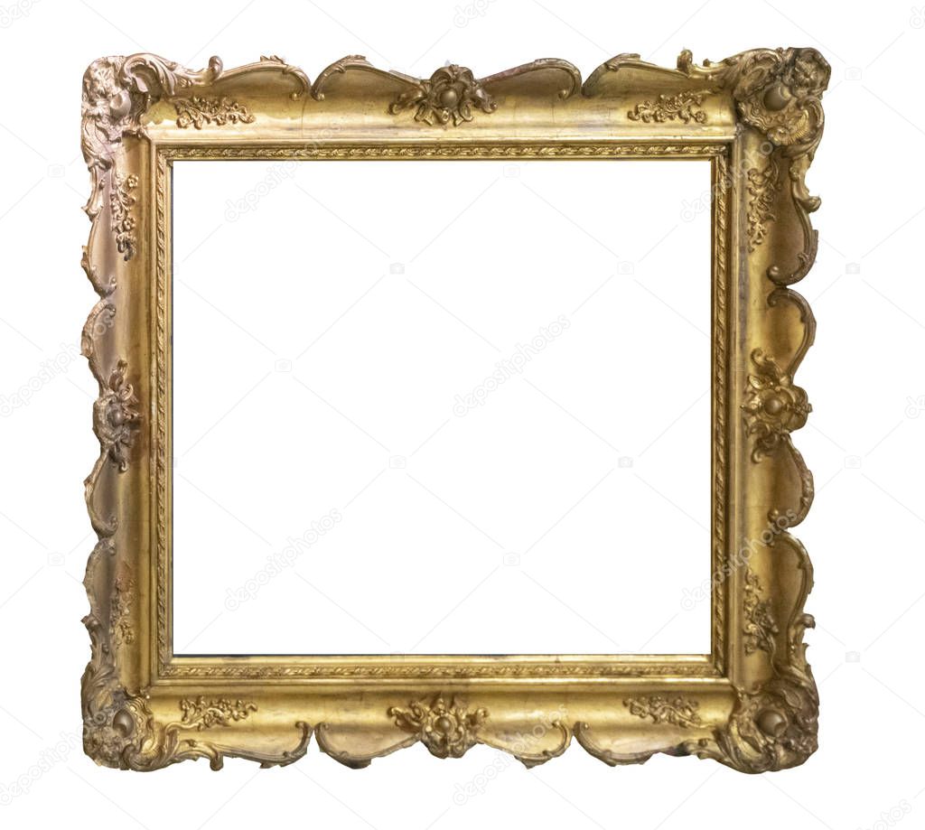 Frame picture antique antiques isolated on white background