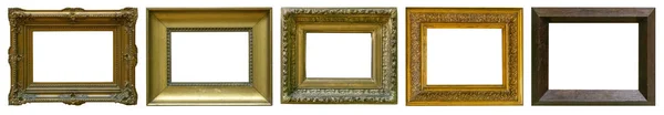孤立在白色背景上的黄金古色古香的图片框架 — 图库照片