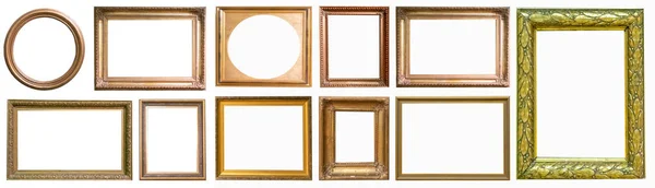 Set Antique Picture Frames Isolated White Background — Stock Photo, Image