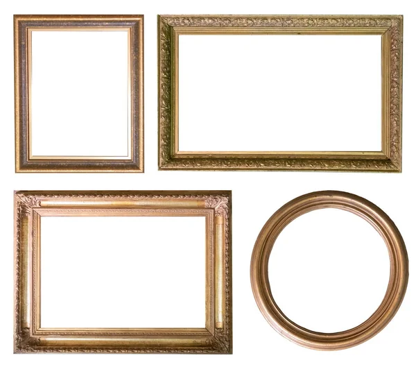 Frames Schilderijen Gouden Antieke Oudheid Collectie Geïsoleerd Museum — Stockfoto