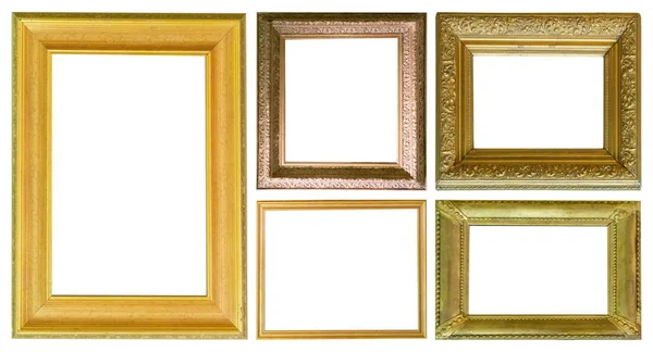 Frames Schilderijen Gouden Antieke Oudheid Collectie Geïsoleerd Museum — Stockfoto