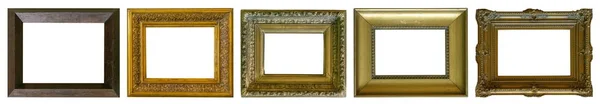 Frames Schilderijen Gouden Antieke Oudheid Collectie Geïsoleerd Museum — Stockfoto