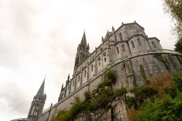 Veduta Della Basilica Lourdes Francia — Foto Stock