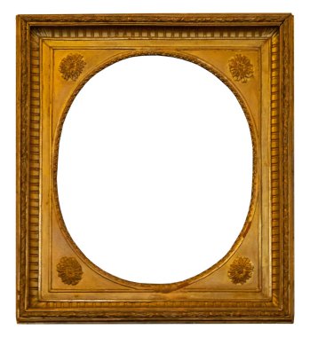 Beyaz arkaplanda izole edilmiş antik fotoğraf çerçevesi