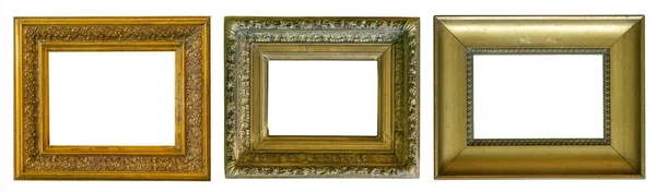 Frames Schilderijen Gouden Antieke Oudheid Collectie Geïsoleerd Museum — Stockfoto